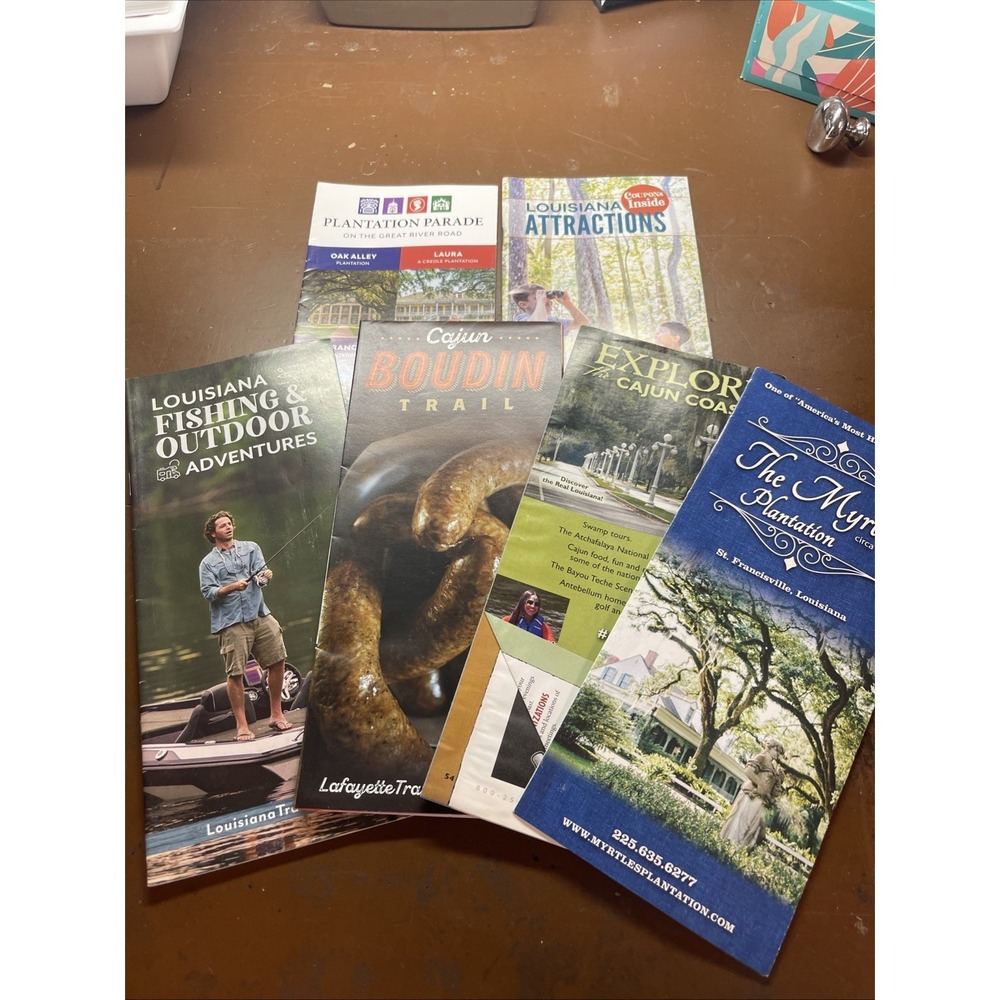 Louisiana Lot of Tourism Brochures Plantation Boudin Fishing Cajun The Myrtles